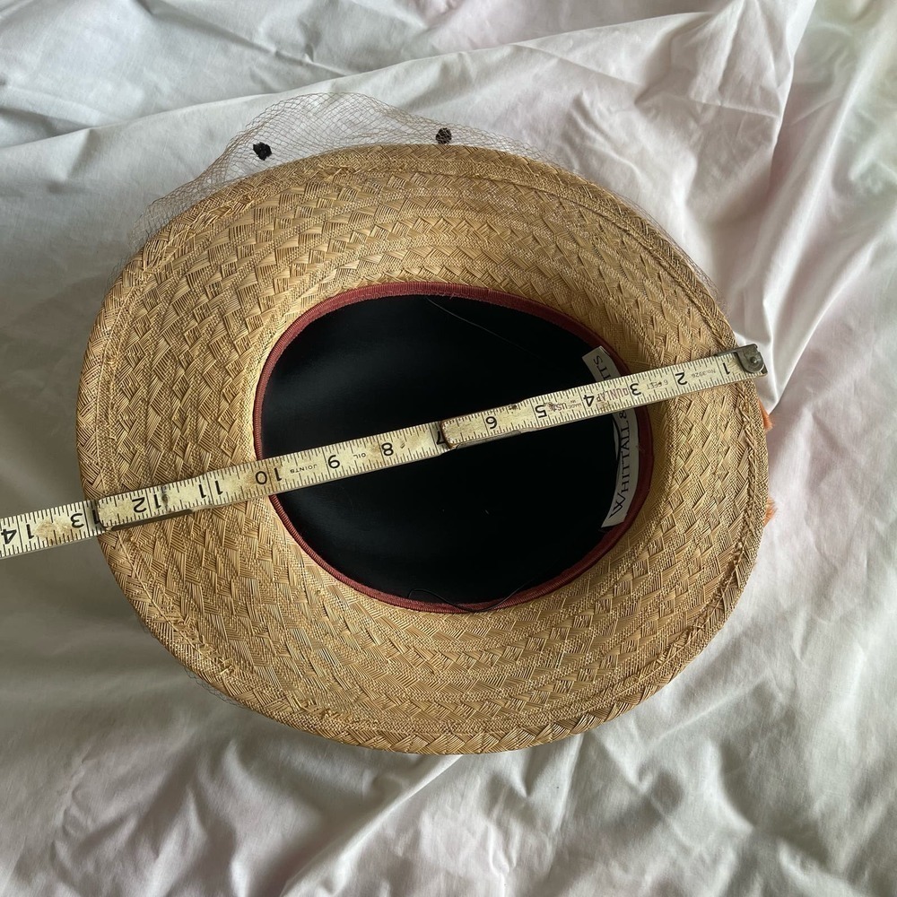 Whittall and Eric Javits Wide Brim Woven Straw With Netting Vintage 1980’s - Picture 13 of 16
